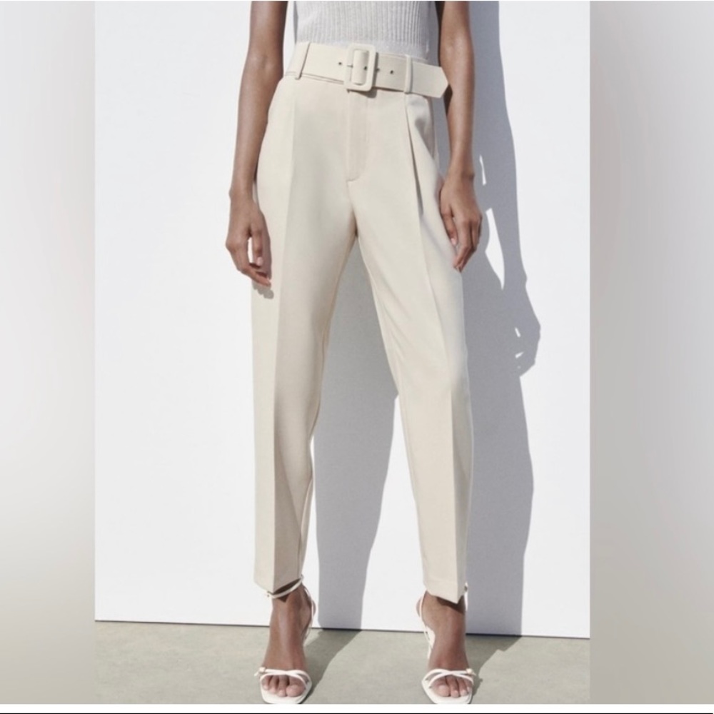 Zara Belted Straight Leg Trouser
